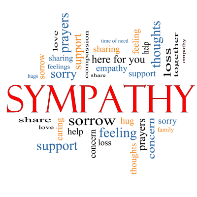 Grieving and sympathy are synonomous